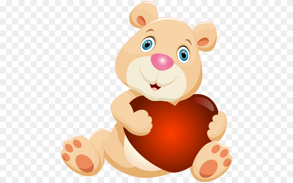 Teddy Bear With Heart Clip, Animal, Mammal, Wildlife Free Png Download