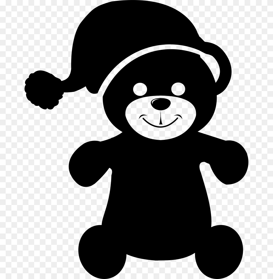 Teddy Bear With Sleep Hat Sleepy Teddy Bear Icon, Stencil, Silhouette, Baby, Person Free Png Download