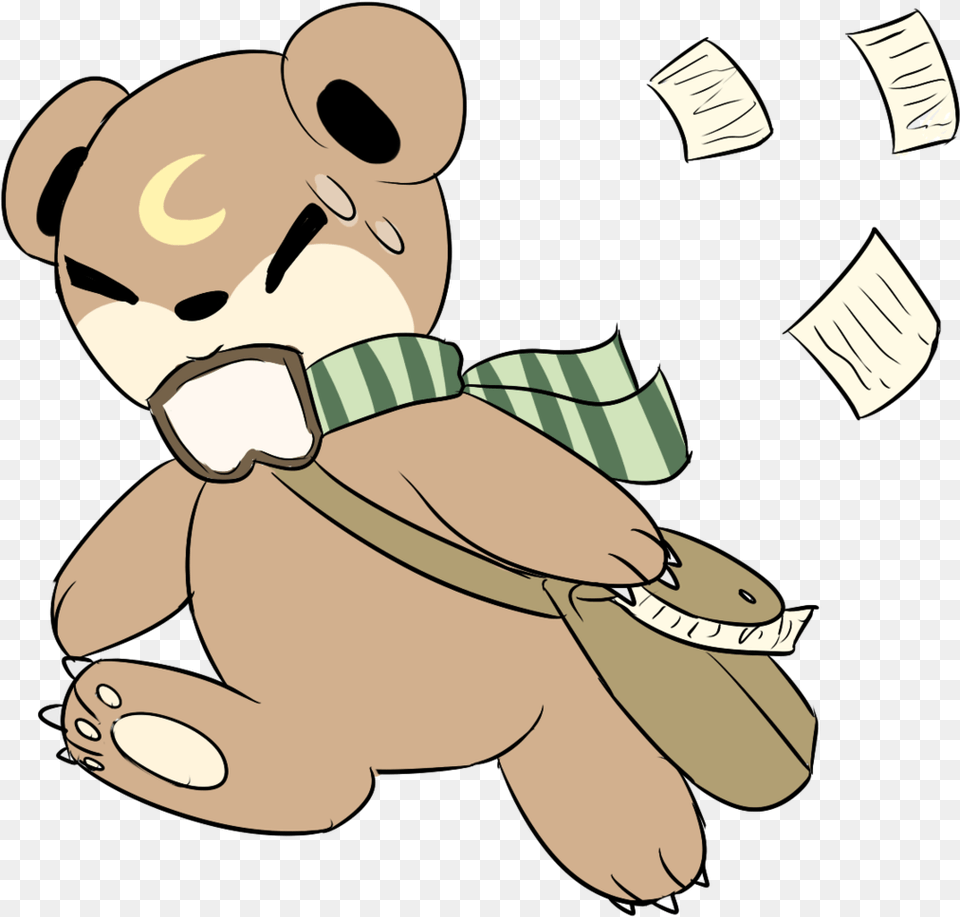 Teddy Is Going To Be Late For Bear School Cartoon, Animal, Mammal, Wildlife Png