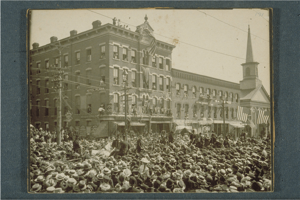 Teddy Roosevelt Visiting Willimantic Ct In 1902 Willimantic, Architecture, Person, People, Crowd Png