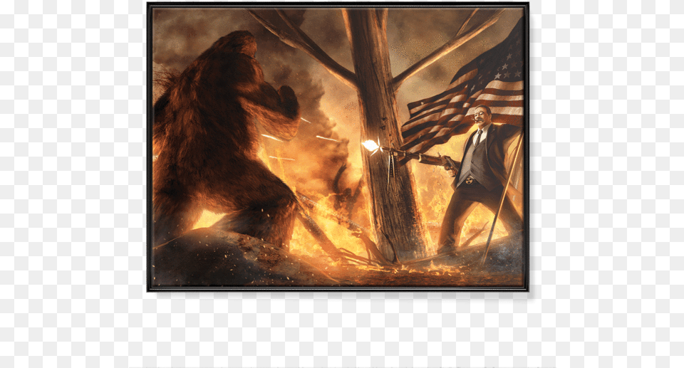 Teddy Roosevelt Vs Bigfoot Teddy Roosevelt Bigfoot, Wildlife, Animal, Bear, Mammal Free Png Download