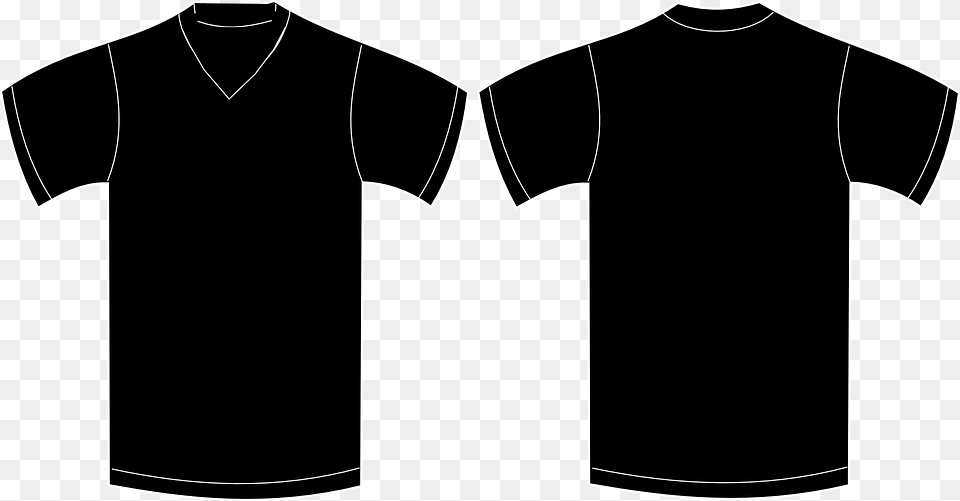 Tee Shirt Sweat Shirt Garment Front Rear T Shirt Plain Black T Shirt Front And Back V Neck, Clothing, T-shirt Free Png