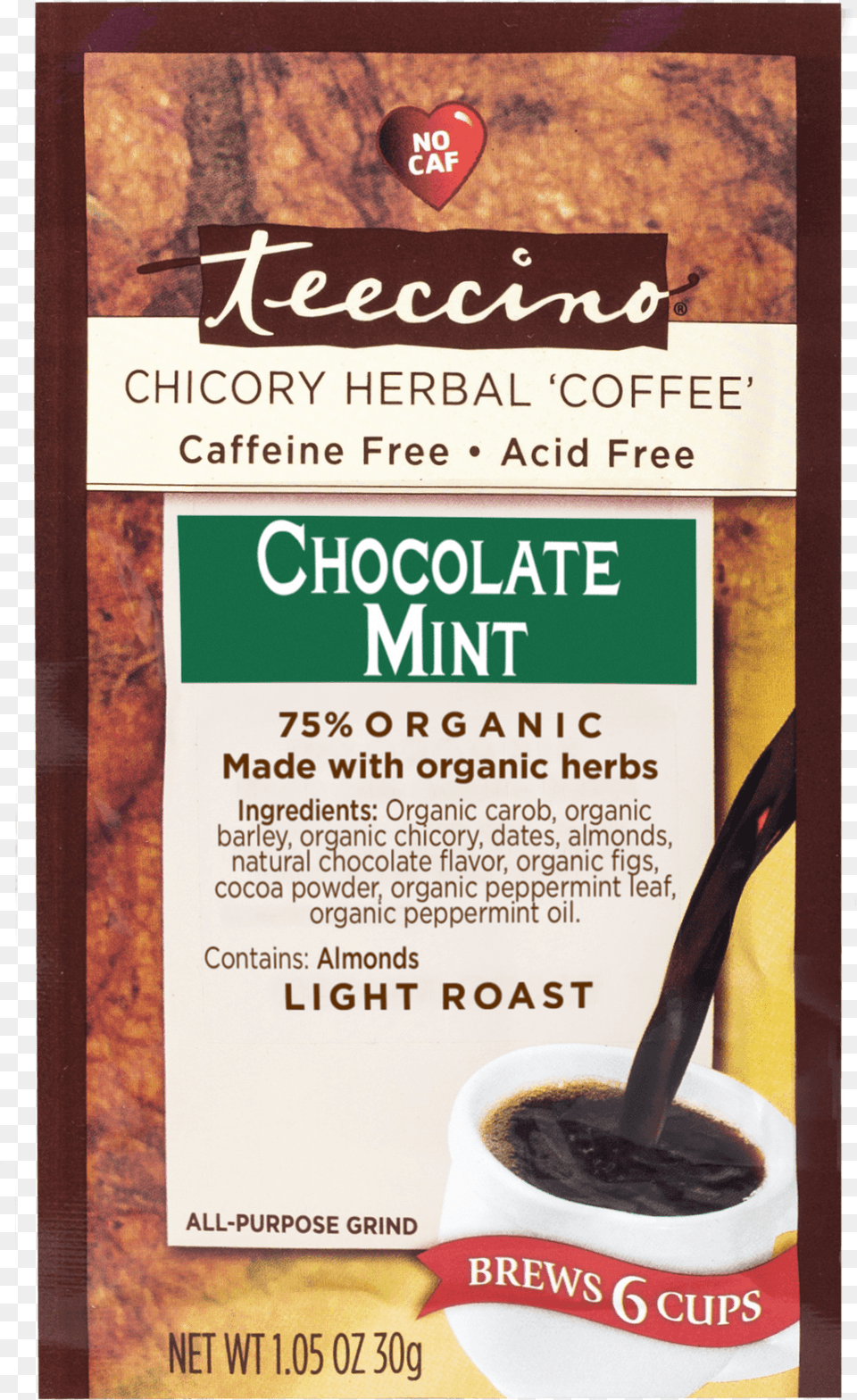 Teeccino Herbal Coffee Hazelnut, Advertisement, Poster Png