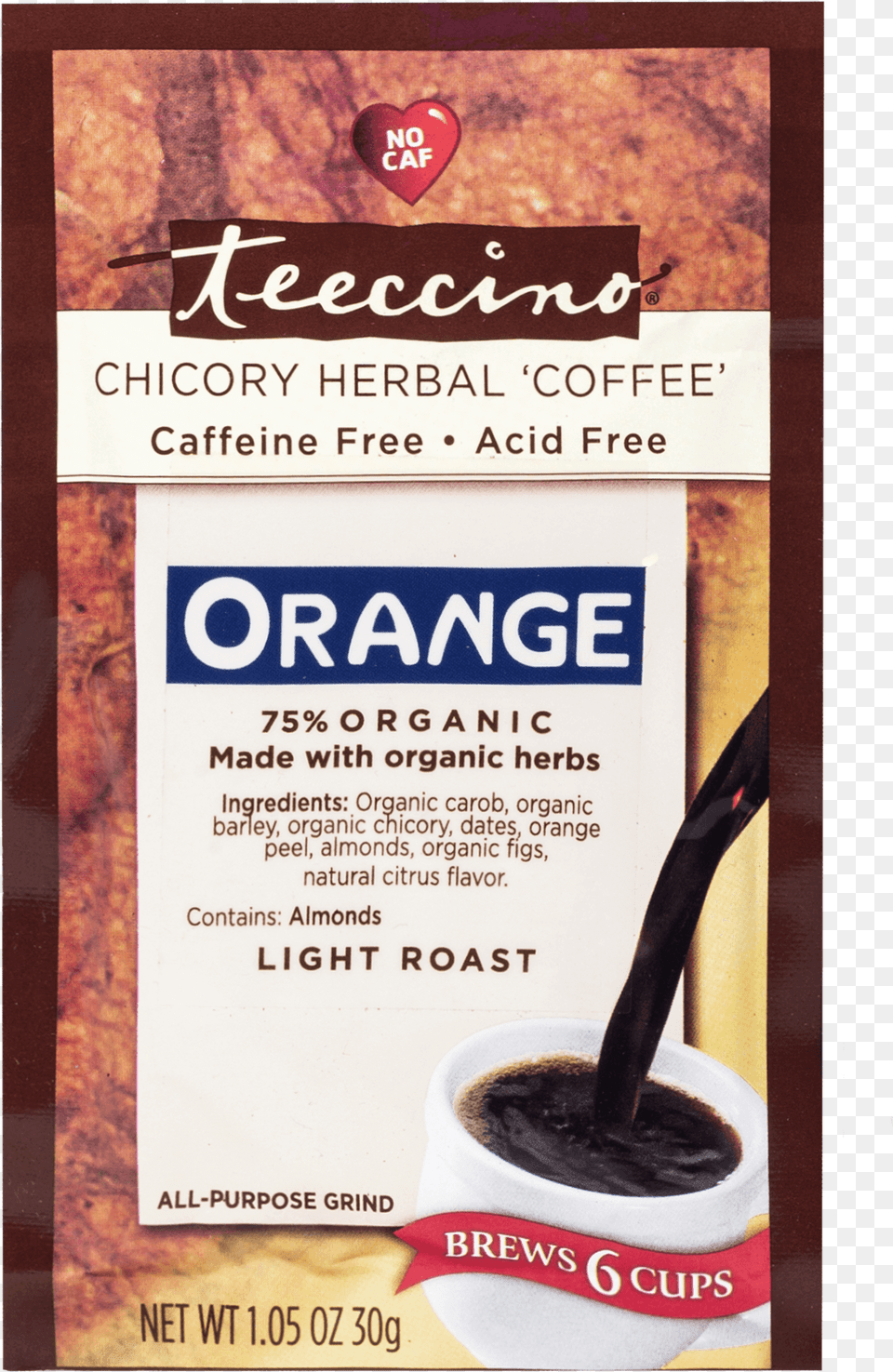 Teeccino Herbal Coffee Hazelnut, Advertisement, Poster, Cup Free Png