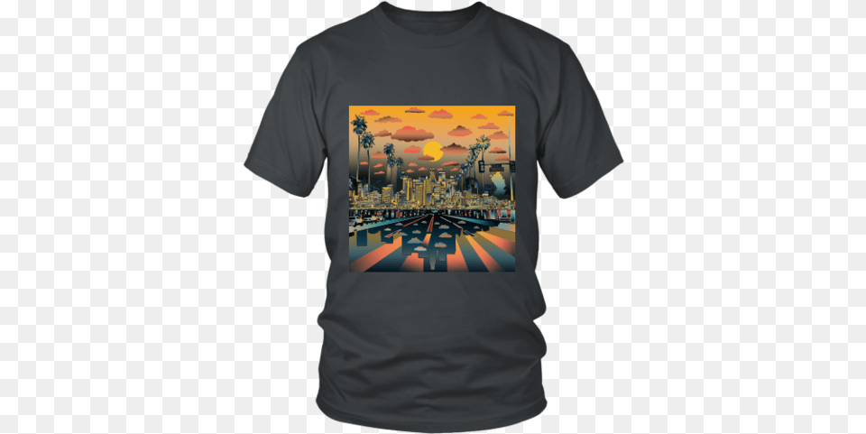 Teelaunch Los Angeles City Skyline Canvas Print Small, Clothing, T-shirt, Shirt Png