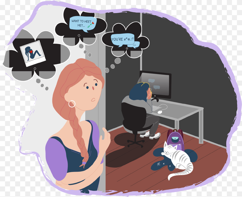 Teen Clipart Healthy Teenager Social Media Safety Cartoon, Person, Book, Publication, Comics Png Image
