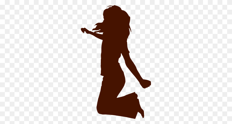 Teen Girl Jumping Silhouette, Kneeling, Person Png