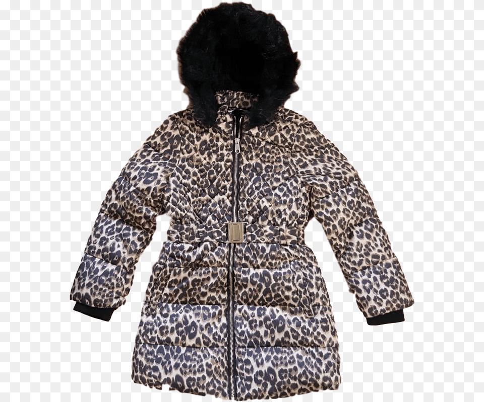 Teen Girls Leopard Print Winter Coat Hoodie, Clothing, Jacket, Adult, Female Free Transparent Png