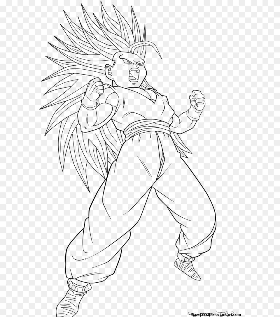 Teen Gohan Super Saiyan Gohan Super Saiyan 3 Drawing, Gray Png Image