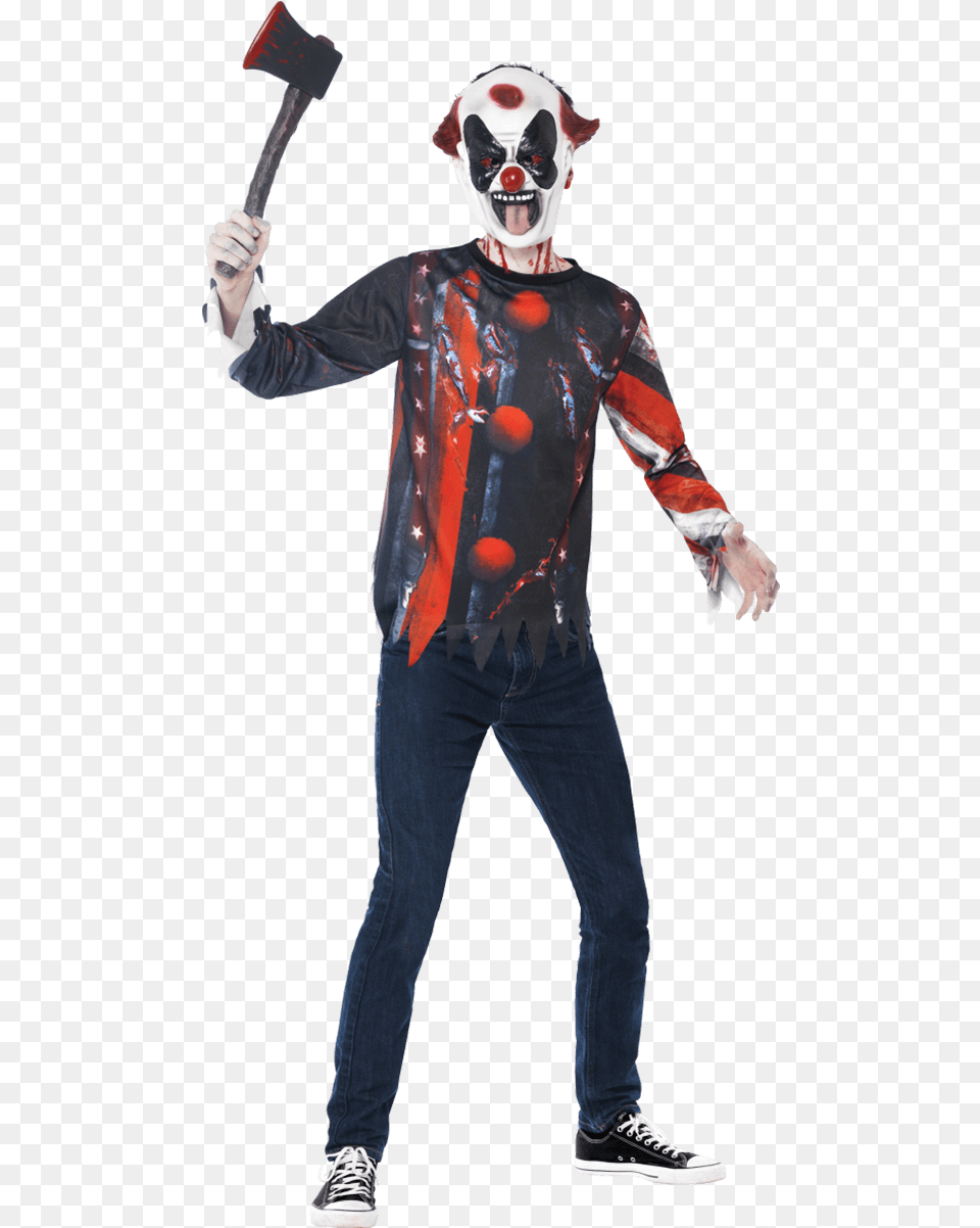 Teen Halloween Sinister Creepy Clown Kitquot Namequotog Payasos De Terror Disfraz, Adult, Clothing, Costume, Person Free Png Download