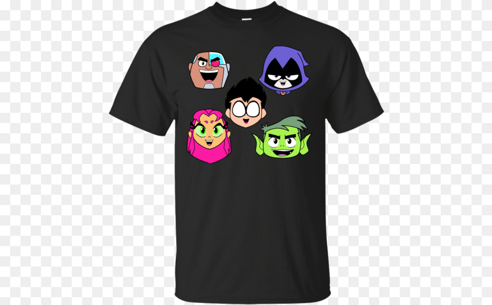 Teen Titans Faces T Shirt Amp Hoodie T Shirt, Clothing, T-shirt, Face, Head Png Image