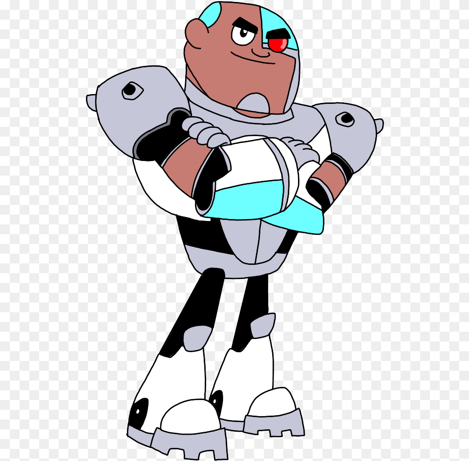 Teen Titans Go Cyborg By Cyborg Jovens Titans, Cartoon, Baby, Person, Face Png Image