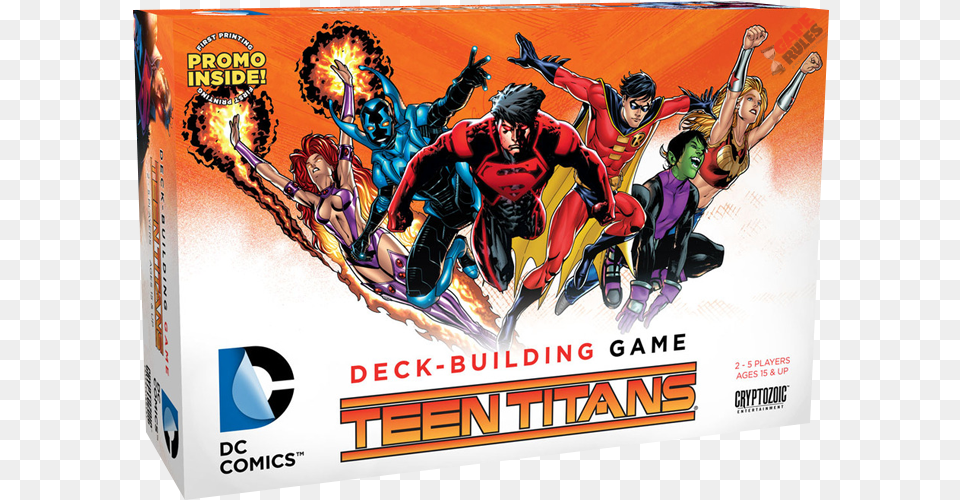Teen Titans Go Logo Teen Titans Dc Deck Building Game, Book, Comics, Publication, Person Png Image