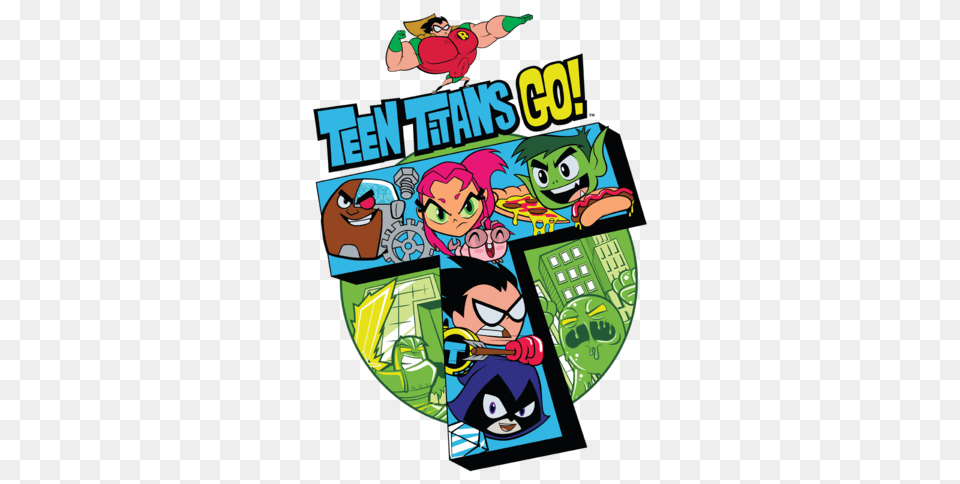 Teen Titans Go T Kids T Shirt, Book, Comics, Publication, Face Free Transparent Png