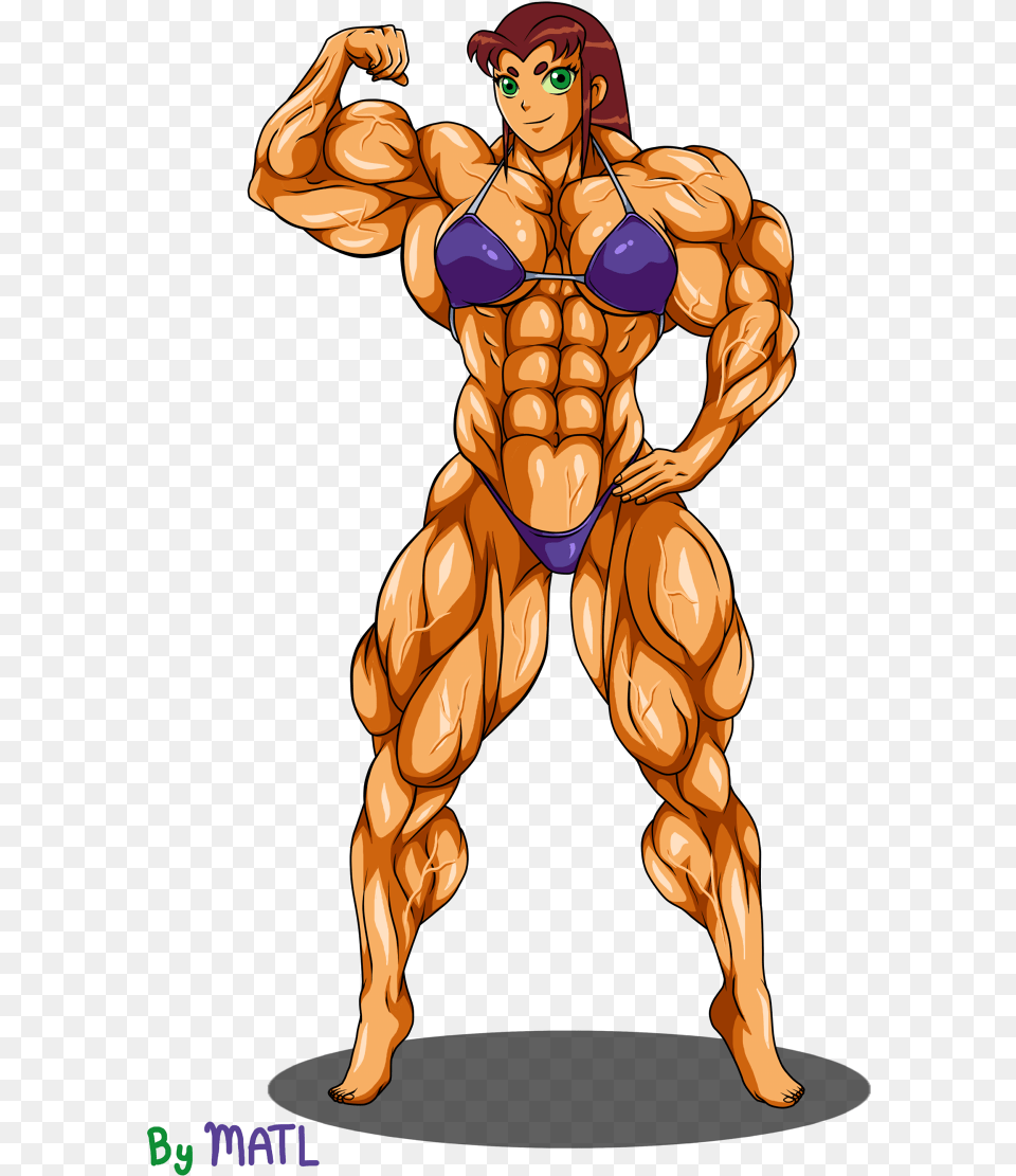 Teen Titans Starfire Muscle, Adult, Male, Man, Person Free Png Download