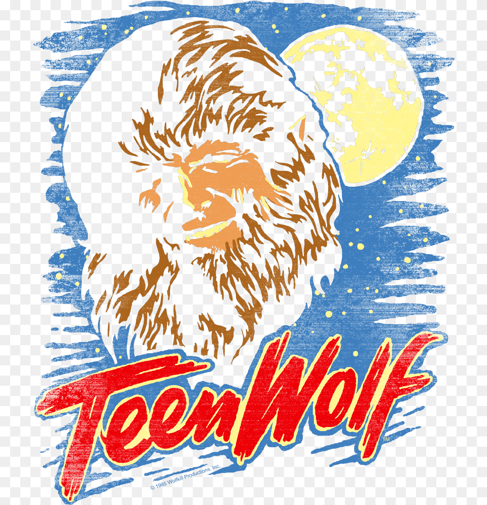 Teen Wolf Moon Wolf Men39s Long Sleeve T Shirt Illustration, Adult, Person, Man, Male Free Transparent Png