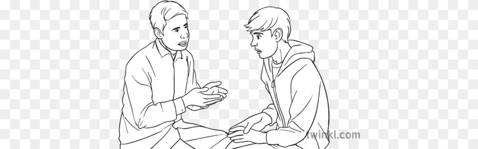 Teenage Boy And Adult Talking Counselling People Ks3 Ks4 Hand, Person, Man, Male, Art Png