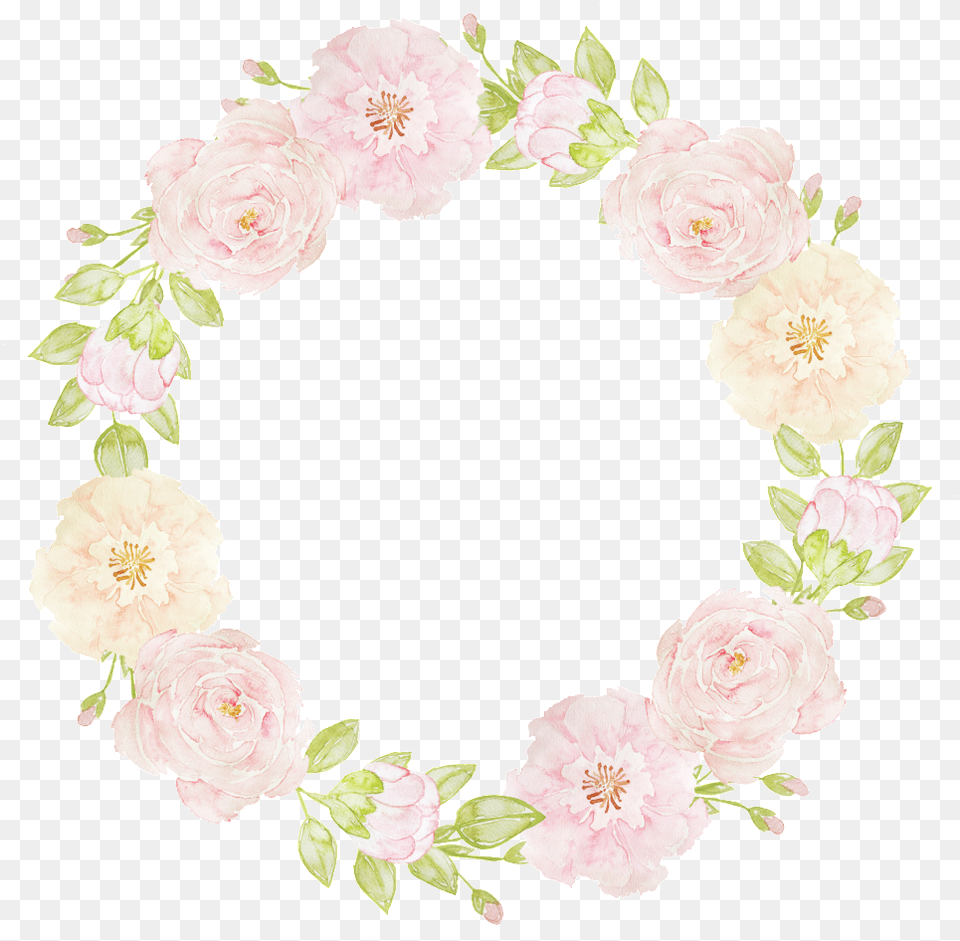 Teenage Heart Pink Flowers Hand Drawn Wreath Decorative Garden Roses, Plant, Flower, Rose, Carnation Free Png