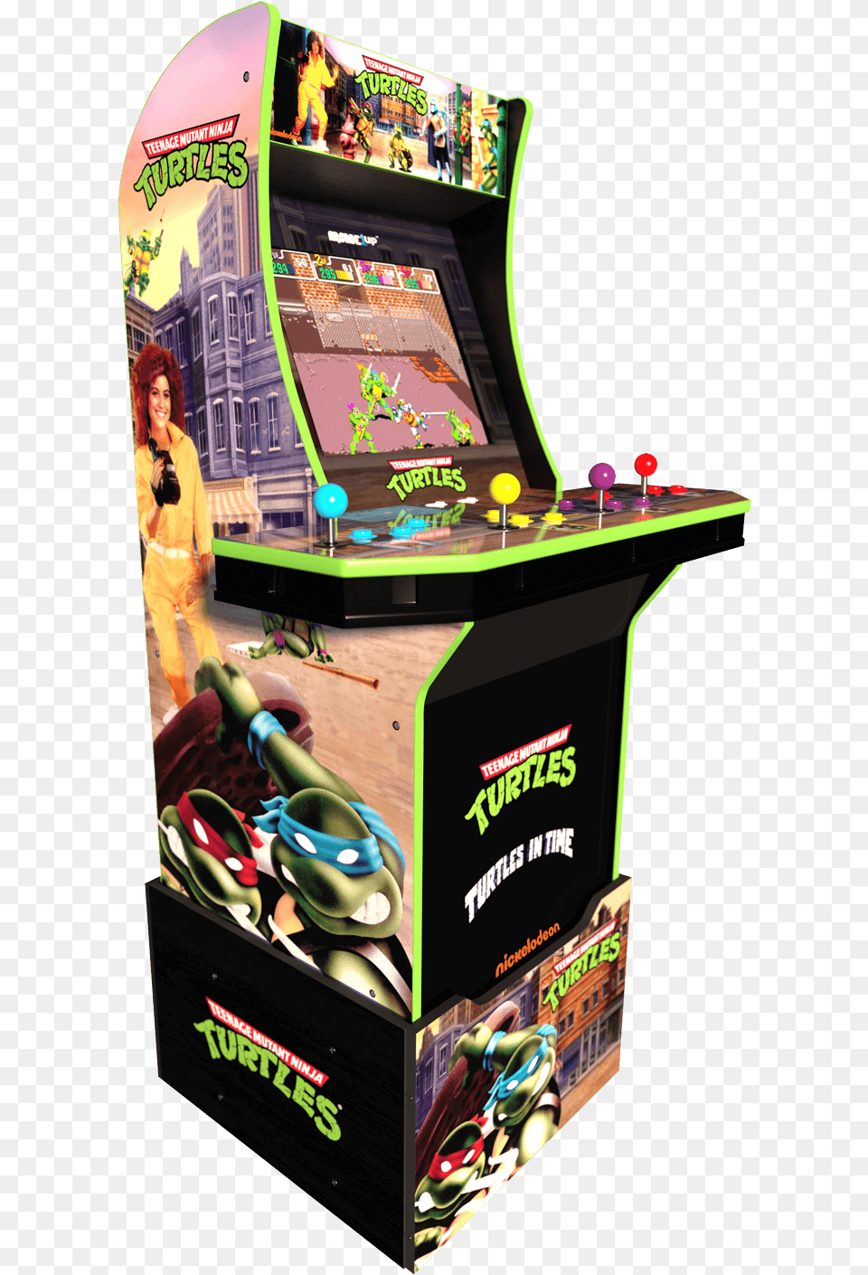 Teenage Mutant Ninja Turtles Arcade Cabinetclass Arcade 1 Up Tmnt, Adult, Female, Person, Woman Png Image