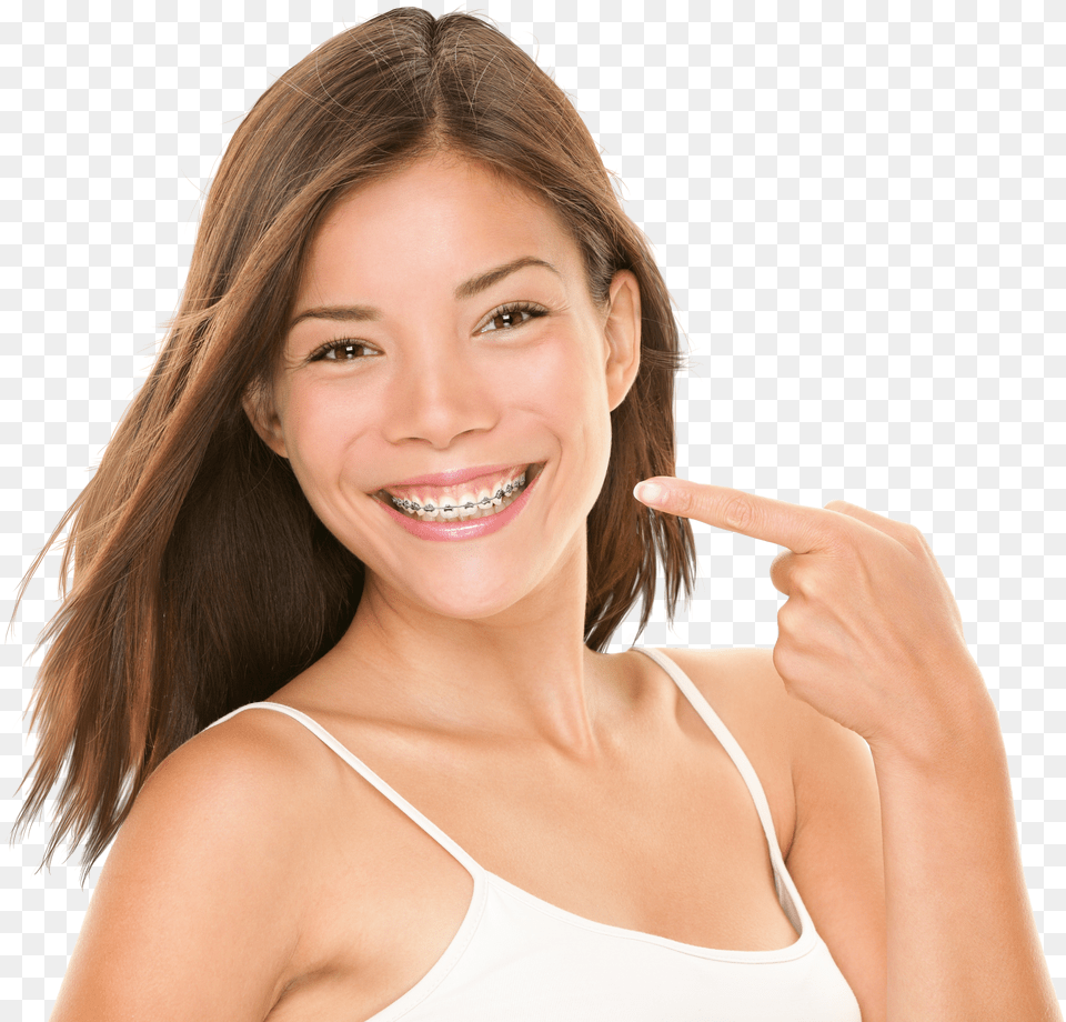 Teenager Metal Braces Woman Smile Png