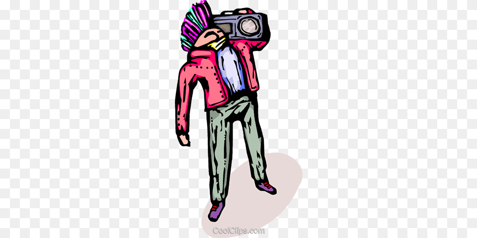 Teenager With A Portable Stereo Royalty Vector Clip Art, Person, Photographer, Photography, Electronics Png