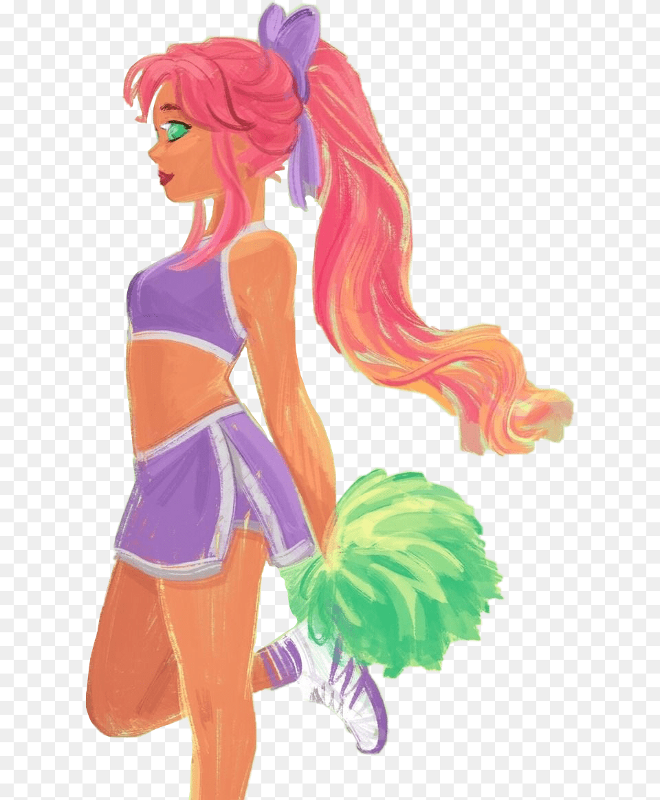 Teentitans Starfire Cheerleader Cheerleading Dc Illustration, Adult, Person, Female, Woman Png Image