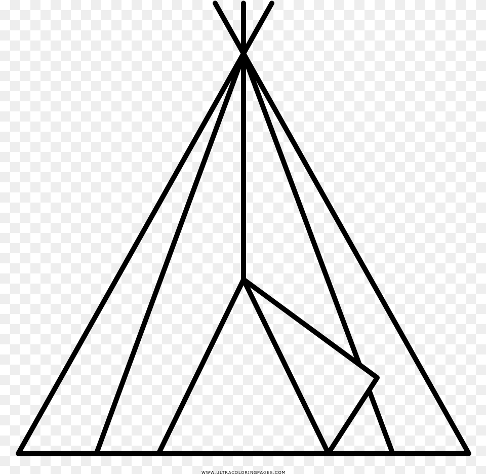 Teepee Coloring, Gray Free Transparent Png