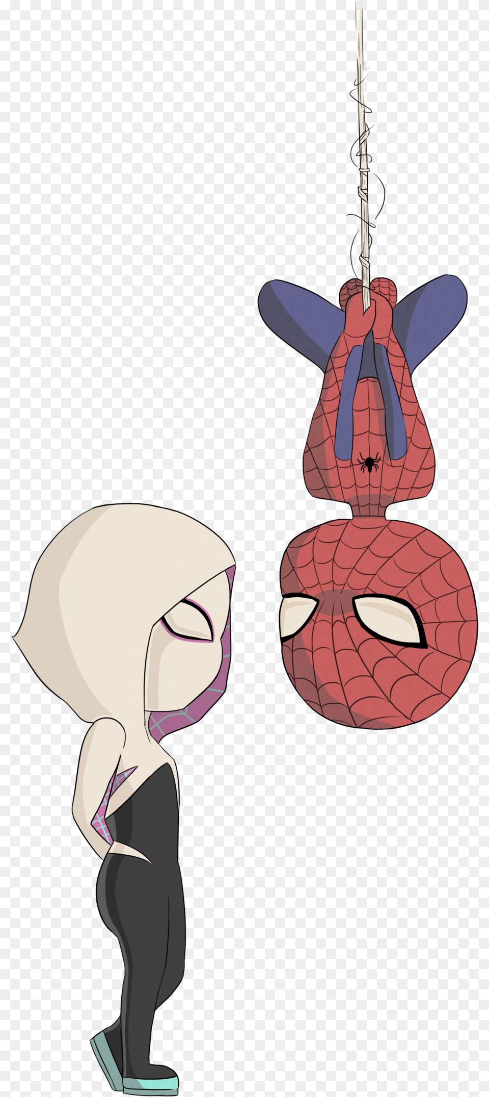 Teepublic Spiderman And Spider Gwen By Meggiemoooooo Spiderman Y Spider Gwen Chibi, Publication, Book, Comics, Adult Png