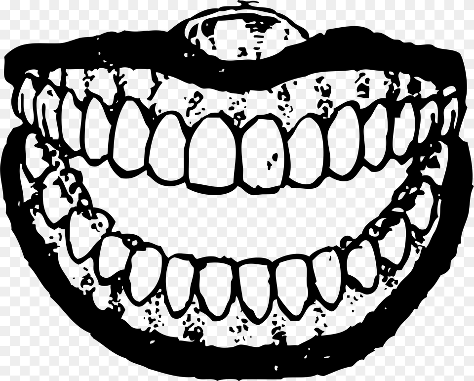 Teeth Big Image Teeth Black And White, Gray Png
