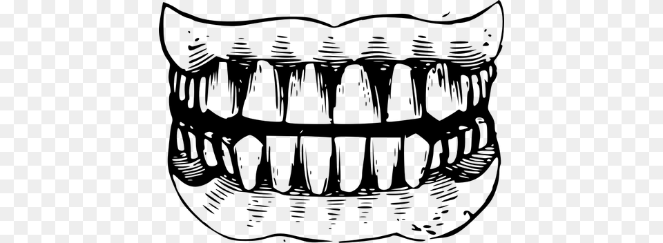 Teeth Clipart, Gray Png Image