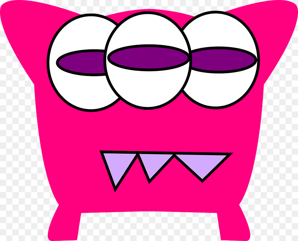 Teeth Monster, Cushion, Home Decor, Pillow, Purple Png