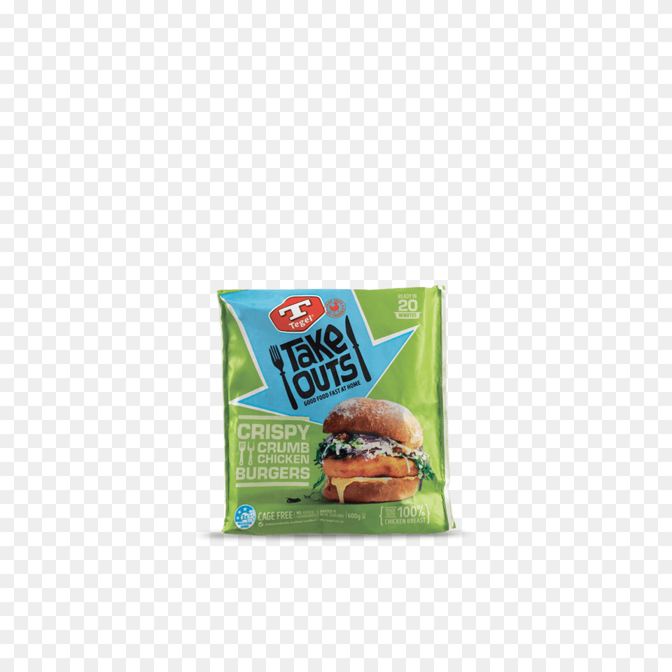 Tegel Take Outs Crispy Crumb Chicken Burgers, Burger, Food, Advertisement, Sweets Png Image