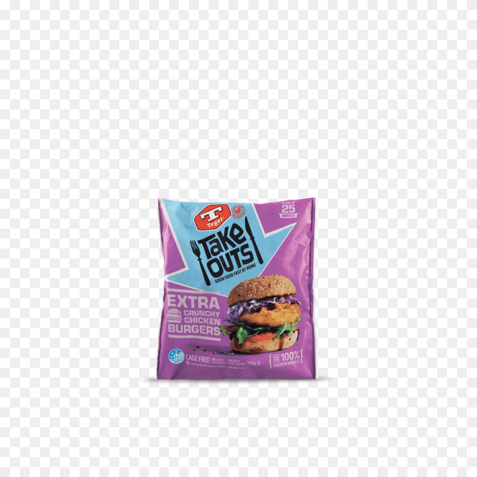 Tegel Take Outs Extra Crunchy Chicken Burgers, Burger, Food, Sweets Png Image