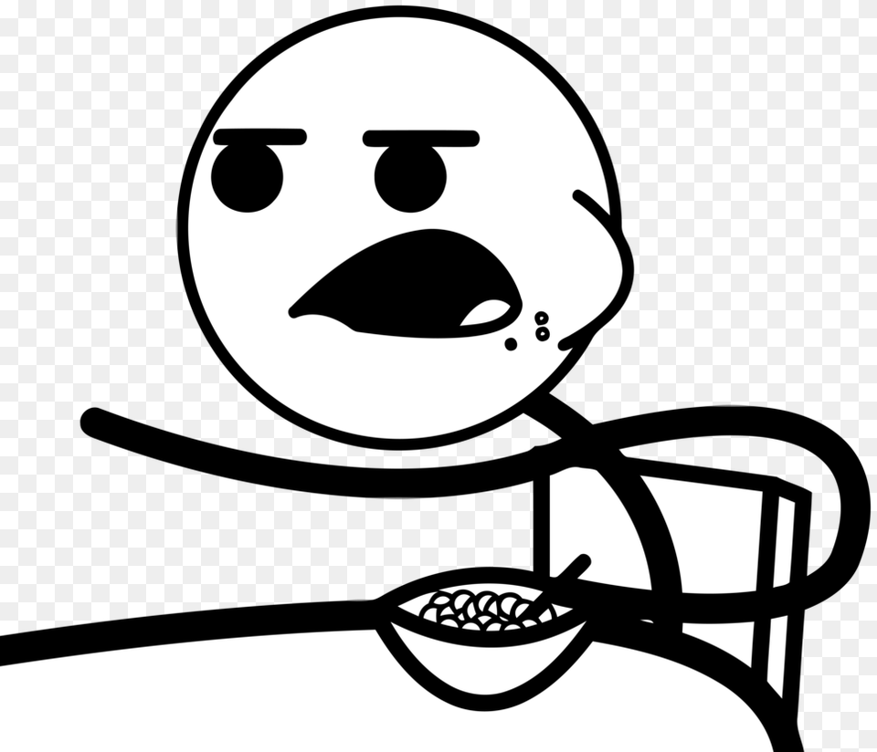 Teh Meme Wiki Cereal Guy, Stencil, Face, Head, Person Png