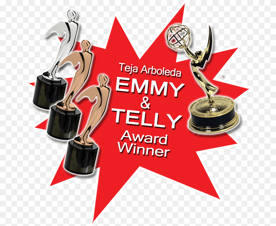 Teja Arboleda Emmy Award And 3 Telly Awards Telly Awards, Trophy Png