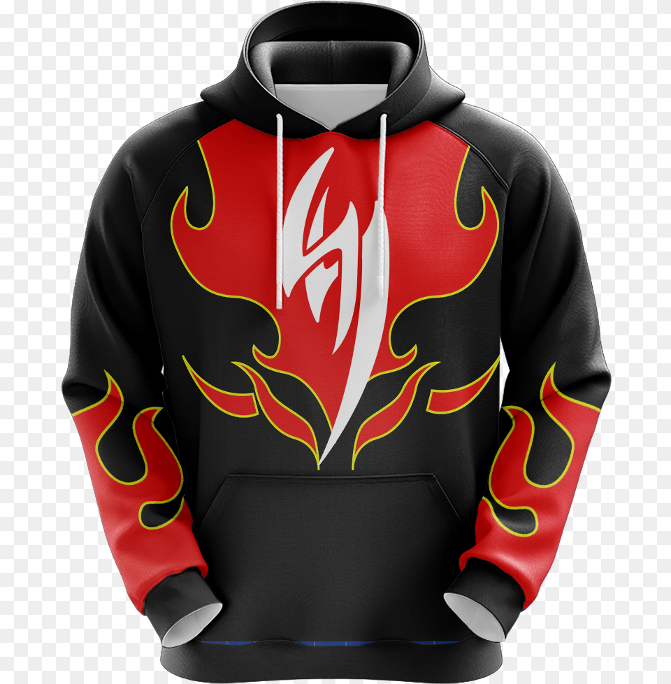 Tekken Jin Kazama Red Flame Unisex 3d Hoodie Fire Emblem Black Eagles Hoodie, Clothing, Knitwear, Sweater, Sweatshirt Free Transparent Png