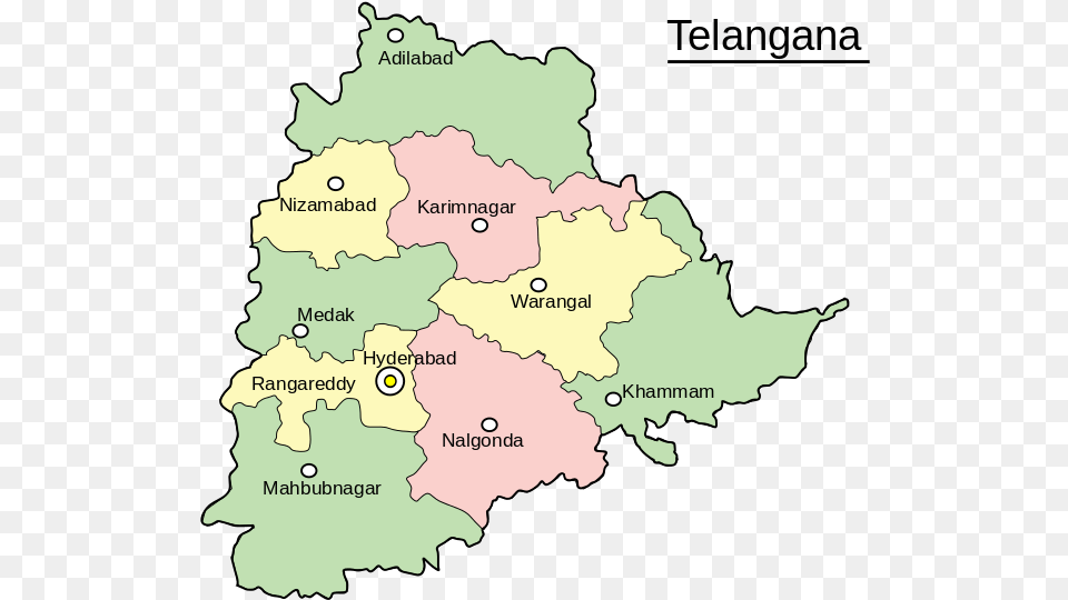 Telangana Map Mal Telangana Map 10 Districts, Atlas, Chart, Diagram, Plot Free Png Download