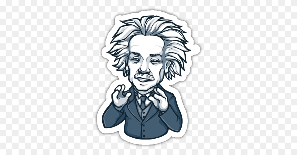 Telegram Albert Einstein Stickker, Art, Drawing, Face, Head Png