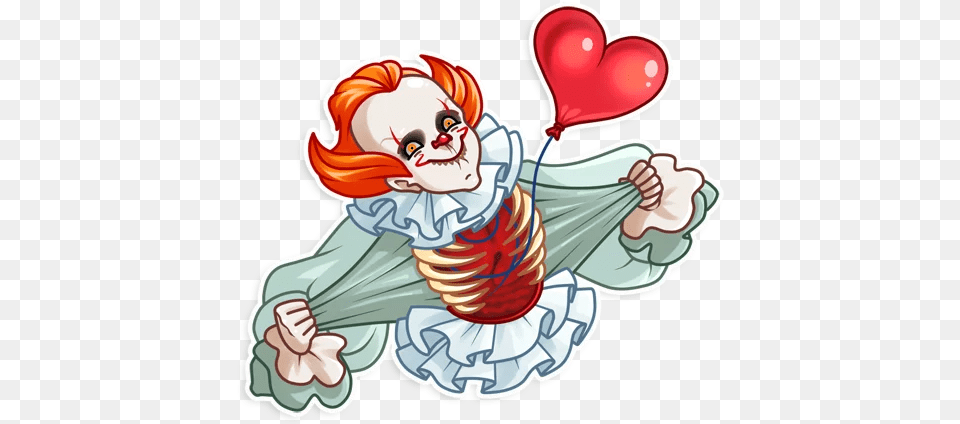 Telegram Sticker 22 From Collection Pennywise Christmas Pennywise, Face, Head, Person Free Png Download