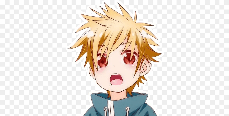 Telegram Sticker 8 From Collection Anime Boys Stickerus Anime Boy Stickers Telegram, Book, Comics, Publication, Baby Png