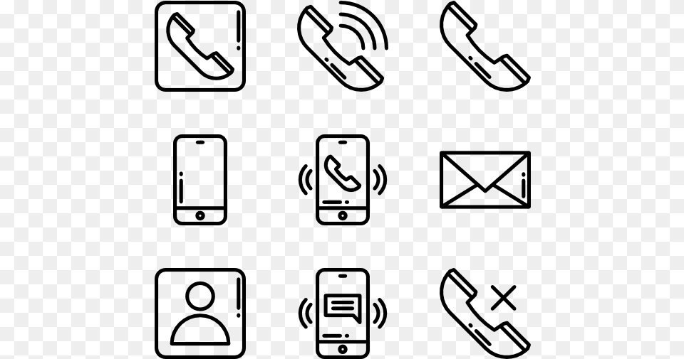 Telephone Cafe Icons, Gray Png Image