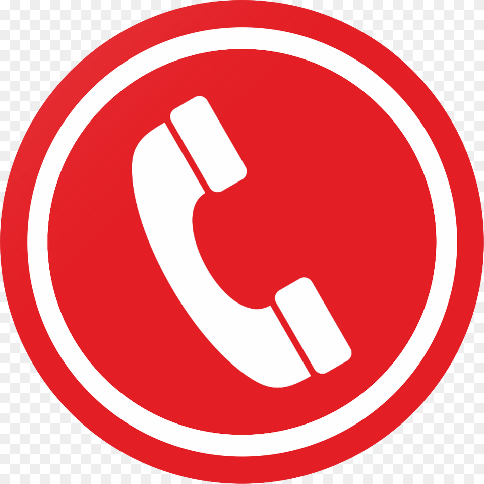 Telephone Circle Symbol Icon Transparent Images Red Phone Icon Transparent, Sign, Food, Ketchup Free Png