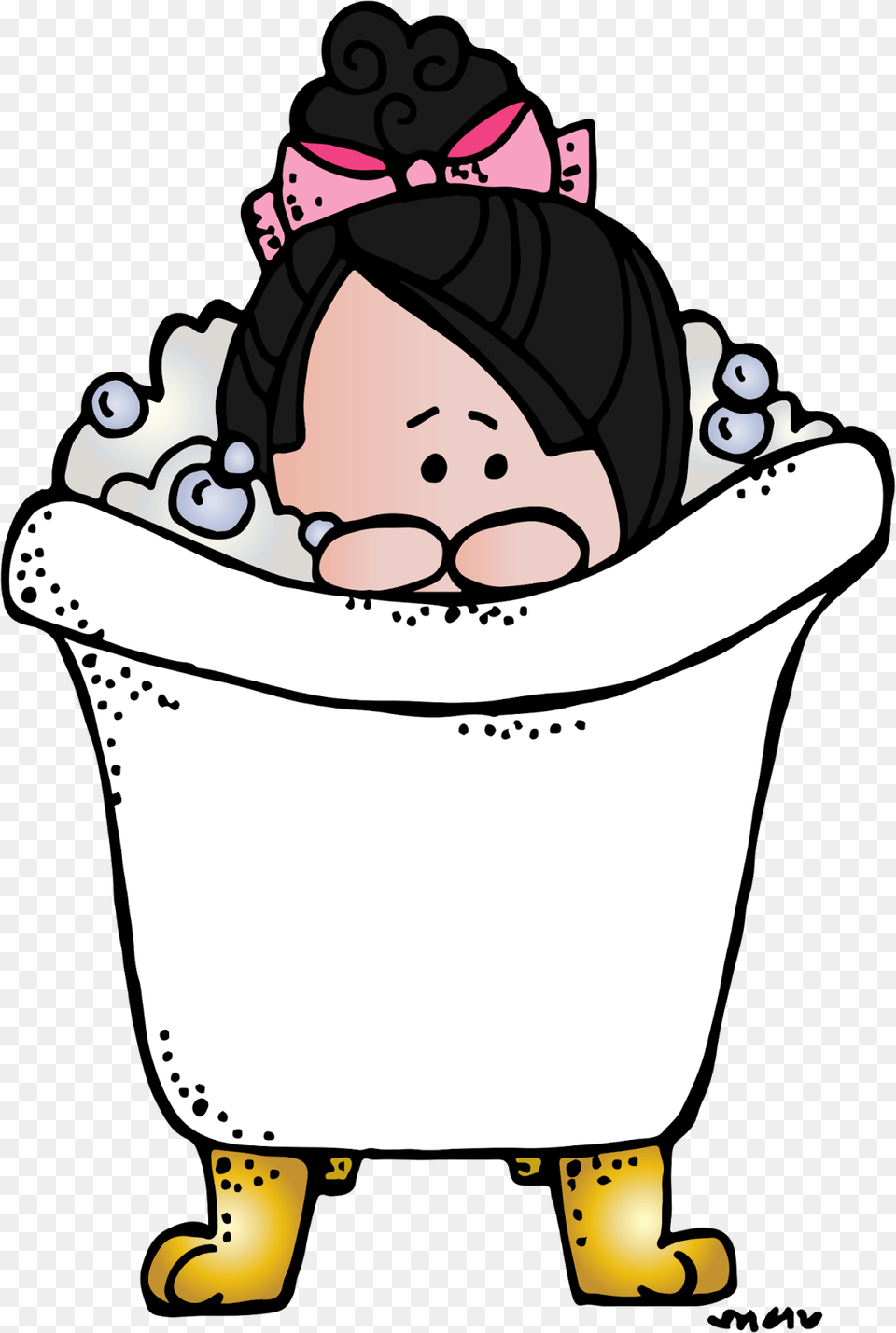 Telephone Clipart Melonheadz, Bathing, Bathtub, Person, Tub Free Png Download