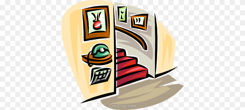 Telephone In A Hall With Stairs Royalty Vector Clip Art, Architecture, Building, House, Housing Free Transparent Png