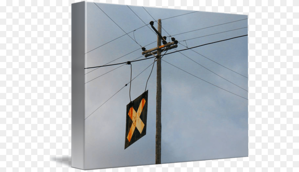 Telephone Pole And Train Crossing Sign, Utility Pole Free Transparent Png