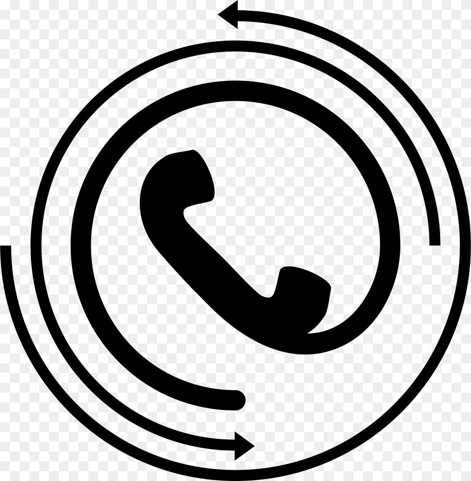 Telephone Receiver With Circular Arrows Comments Telephone Circular, Symbol, Smoke Pipe, Stencil Free Png Download