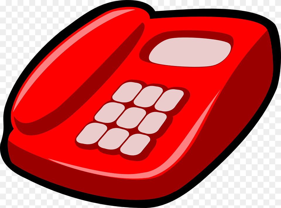 Telephone Red Phone Telecommunication Instrument Home Phone Cartoon, Electronics, Dial Telephone Free Png