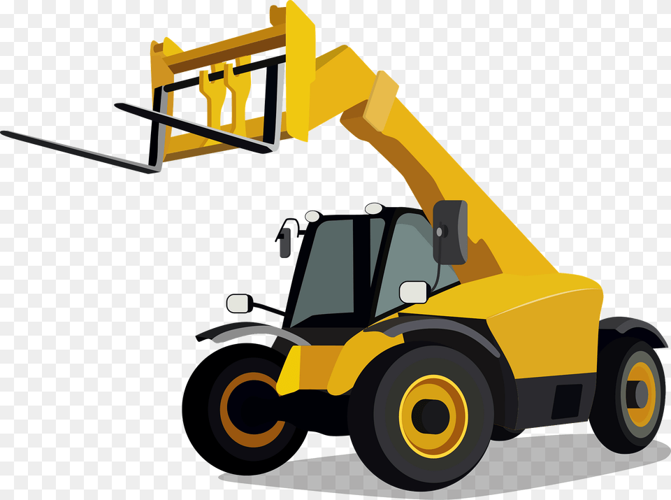 Telescopic Handler Clipart, Bulldozer, Machine Png