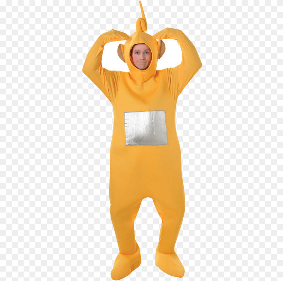 Teletubbies Laa Laa Costume Teletubbies, Clothing, Person, Sweater, Knitwear Png Image