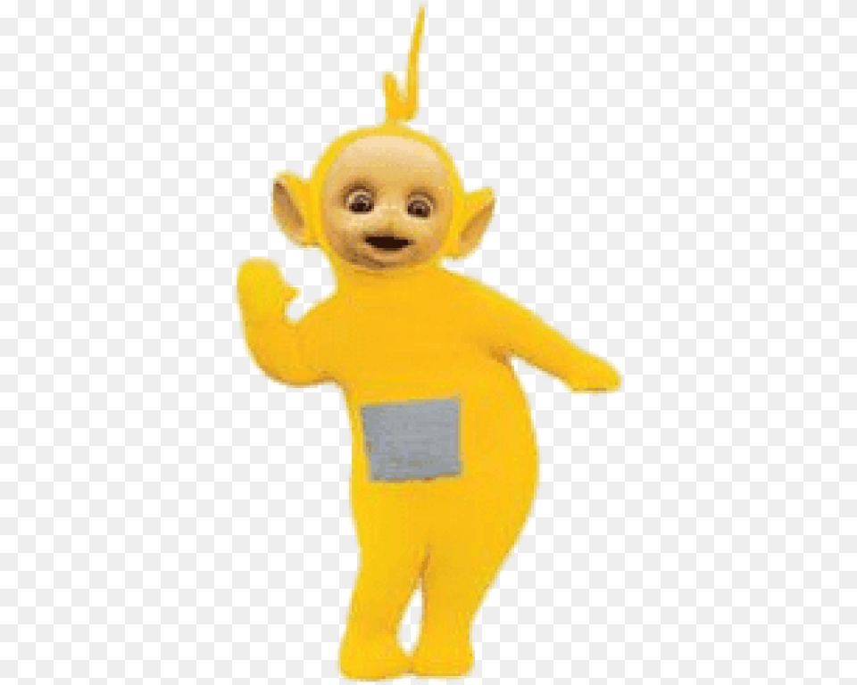 Teletubbies Lala Waving Teletubbies Green And Yellow, Baby, Person, Face, Head Free Transparent Png